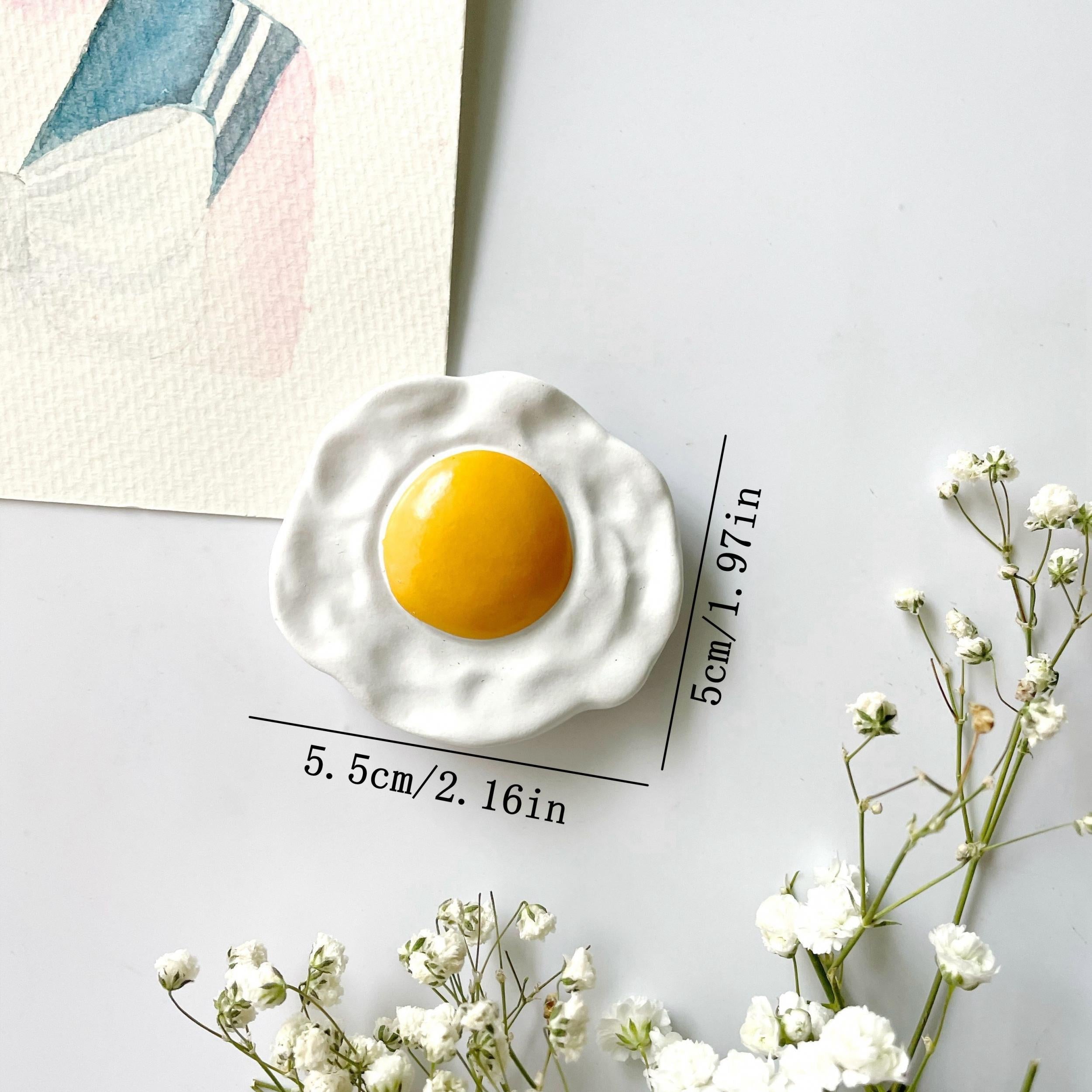 3D Fried Egg Fridge Magnet Resin Refrigerator Sticker for Home Decor