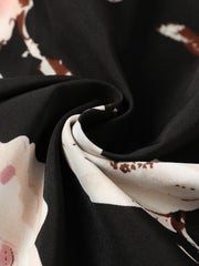 Women's Plus Floral Print Drawstring Wide Leg Pants