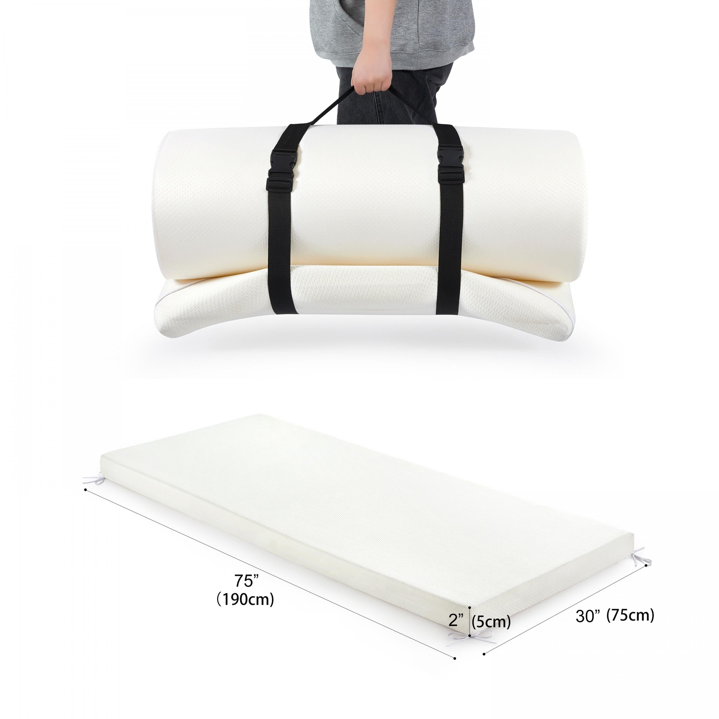 Portable Camping Mattress Topper - High Density Ventilated Roll Up Pad