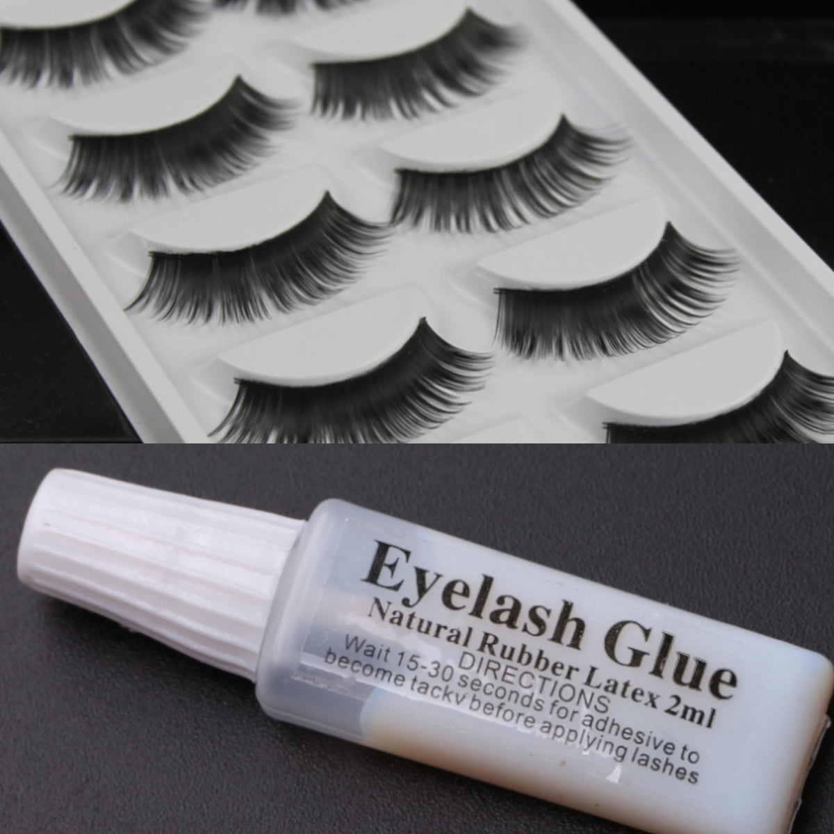 5 Pairs Natural Thick Style False Eyelashes With Glue