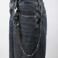Men's Punk Hip Hop Skull Plaid Waist Chain