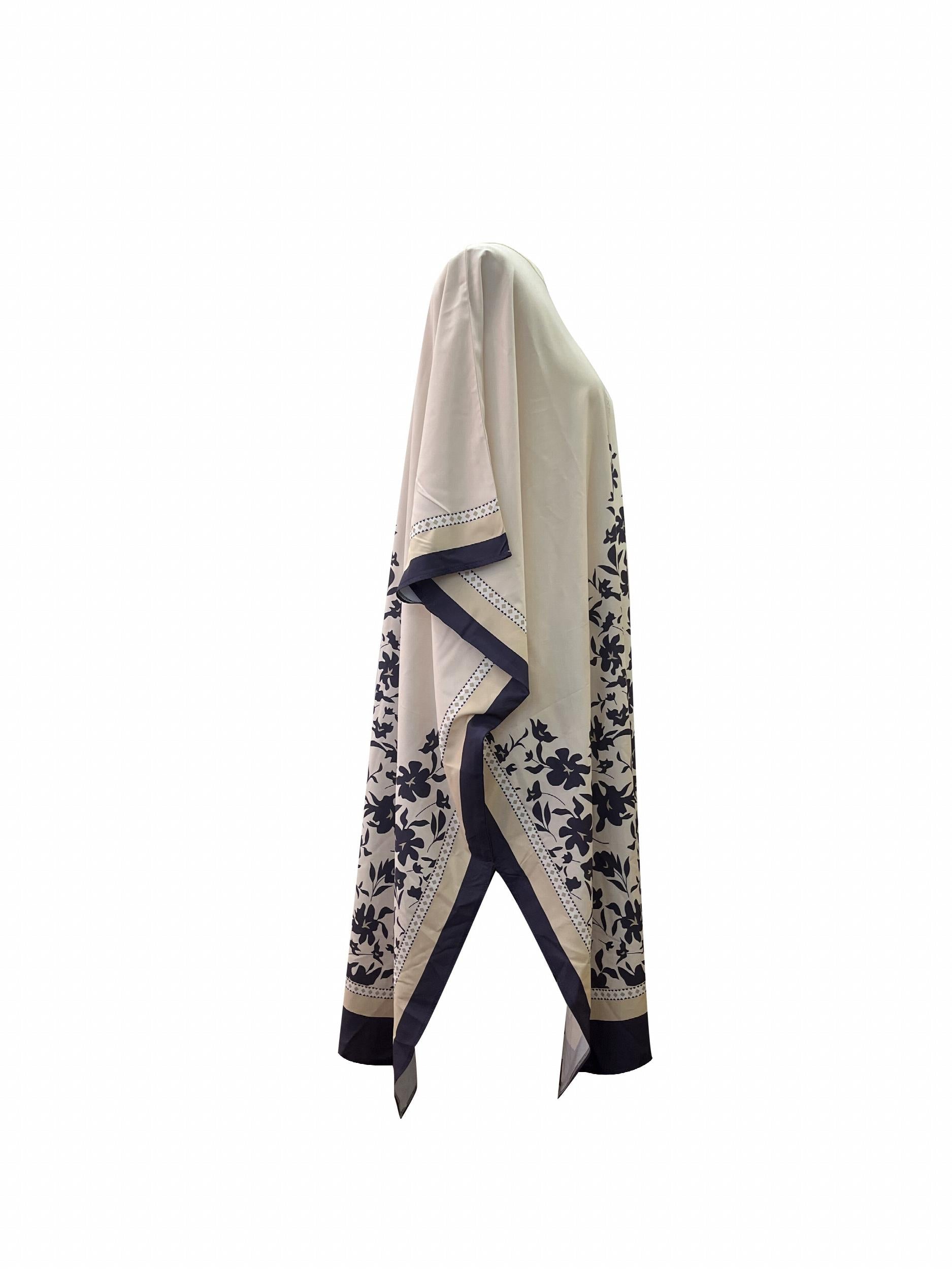  Floral Print Batwing Sleeve Cover Up Dress