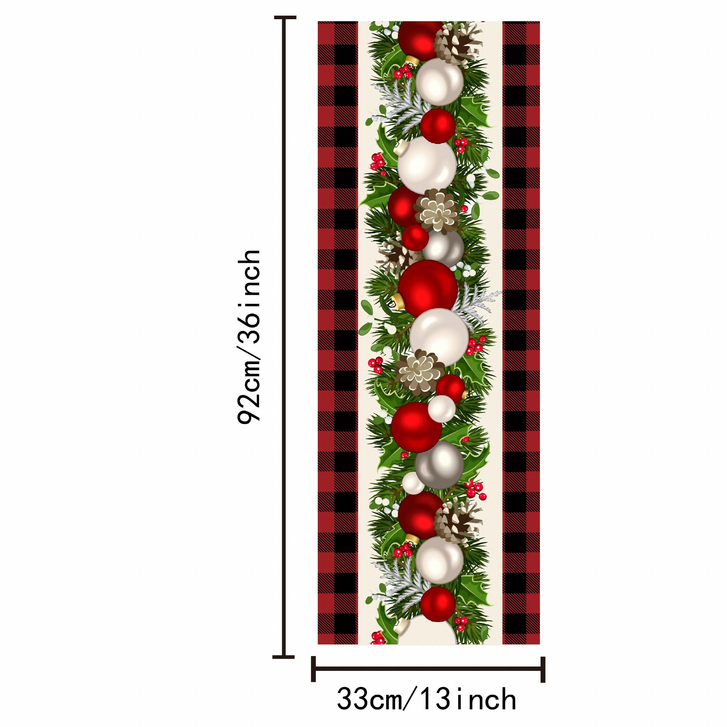 Polyester Christmas Table Runner Red Plaid Holiday Decoration