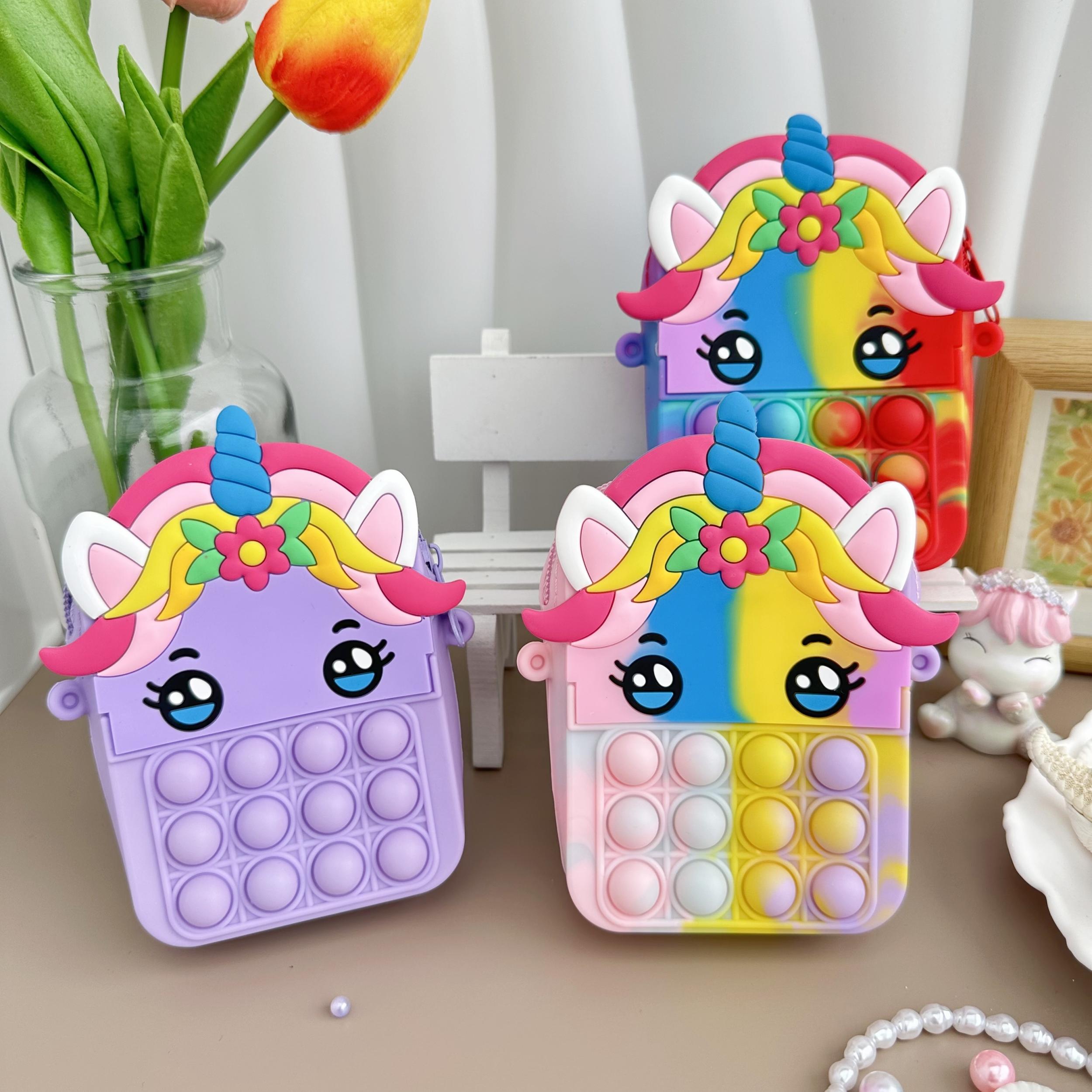Unicorn Messenger Bag Coin Purse & Fidget Toy Combo for Kids