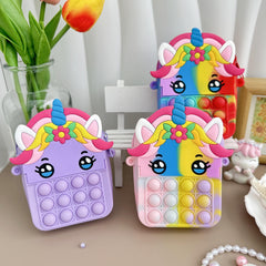 Unicorn Messenger Bag Coin Purse & Fidget Toy Combo for Kids