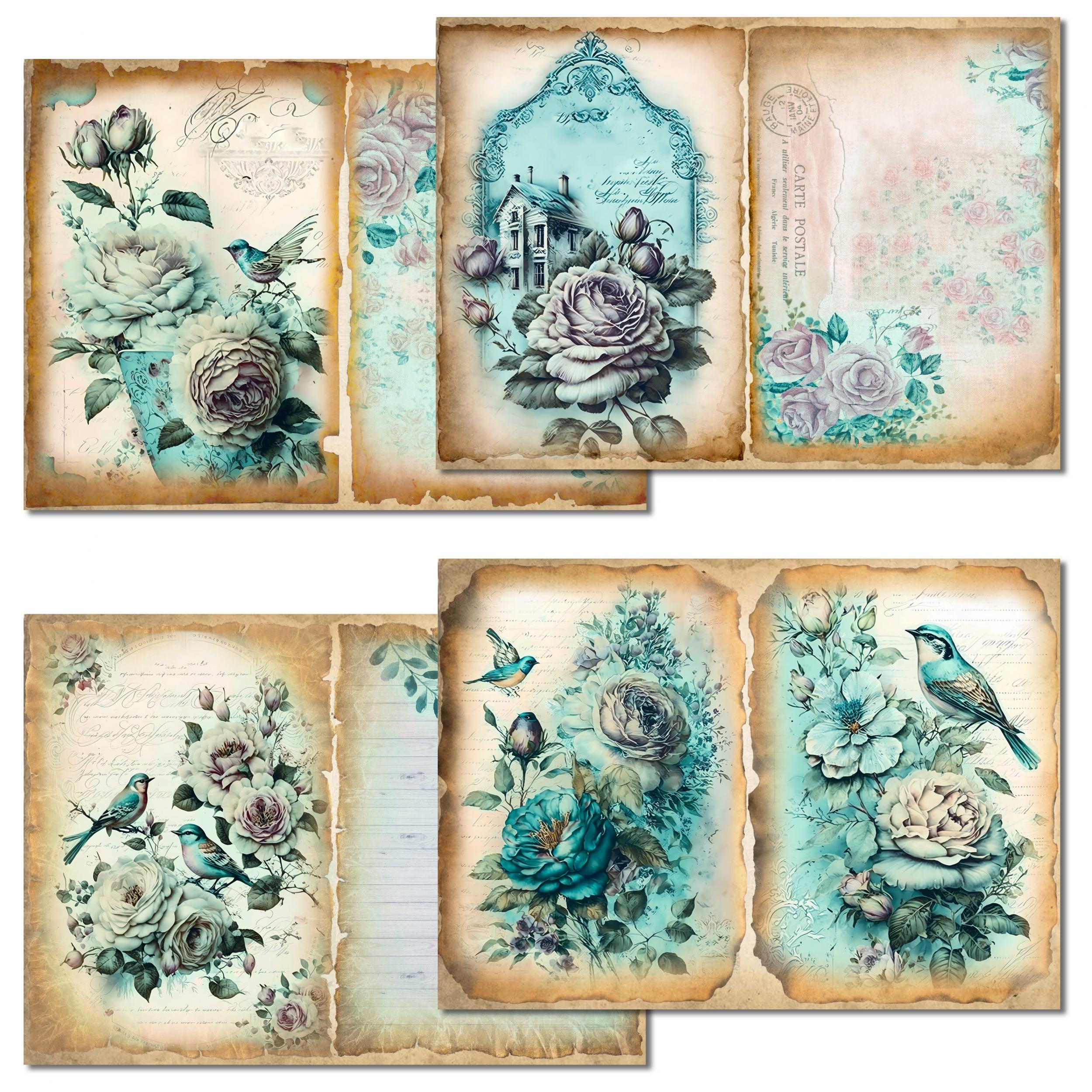 Vintage Animal Scrapbook Paper Pad - DIY Gift Wrap