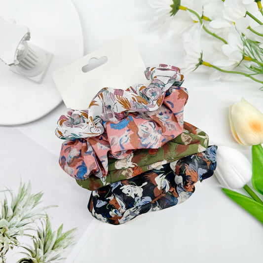 Chiffon Floral Oversize Scrunchies Colorful Hair Accessories