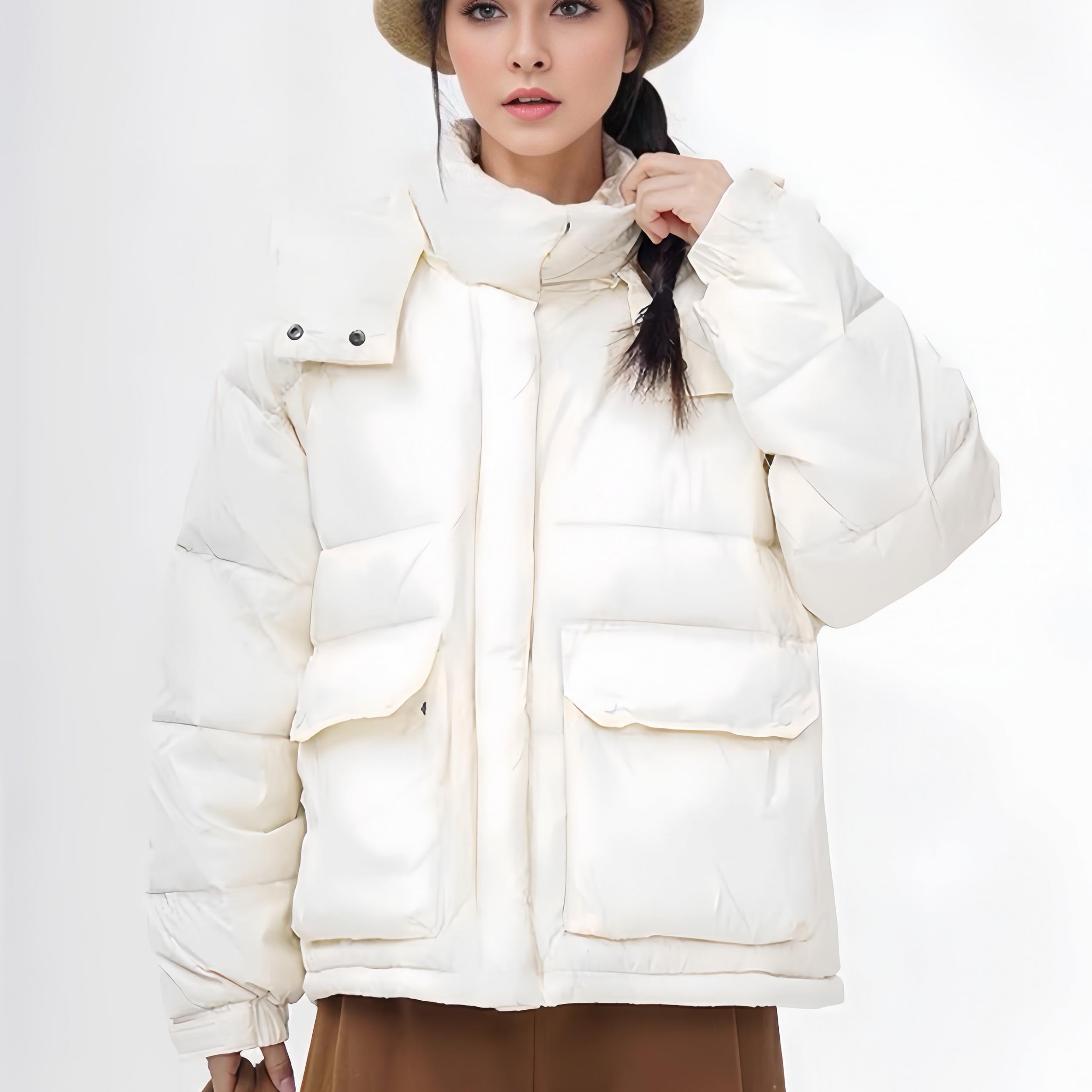 Women's Hooded Puffer Jacket Casual Winter Lightweight