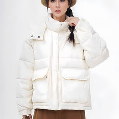 Women's Hooded Puffer Jacket Casual Winter Lightweight