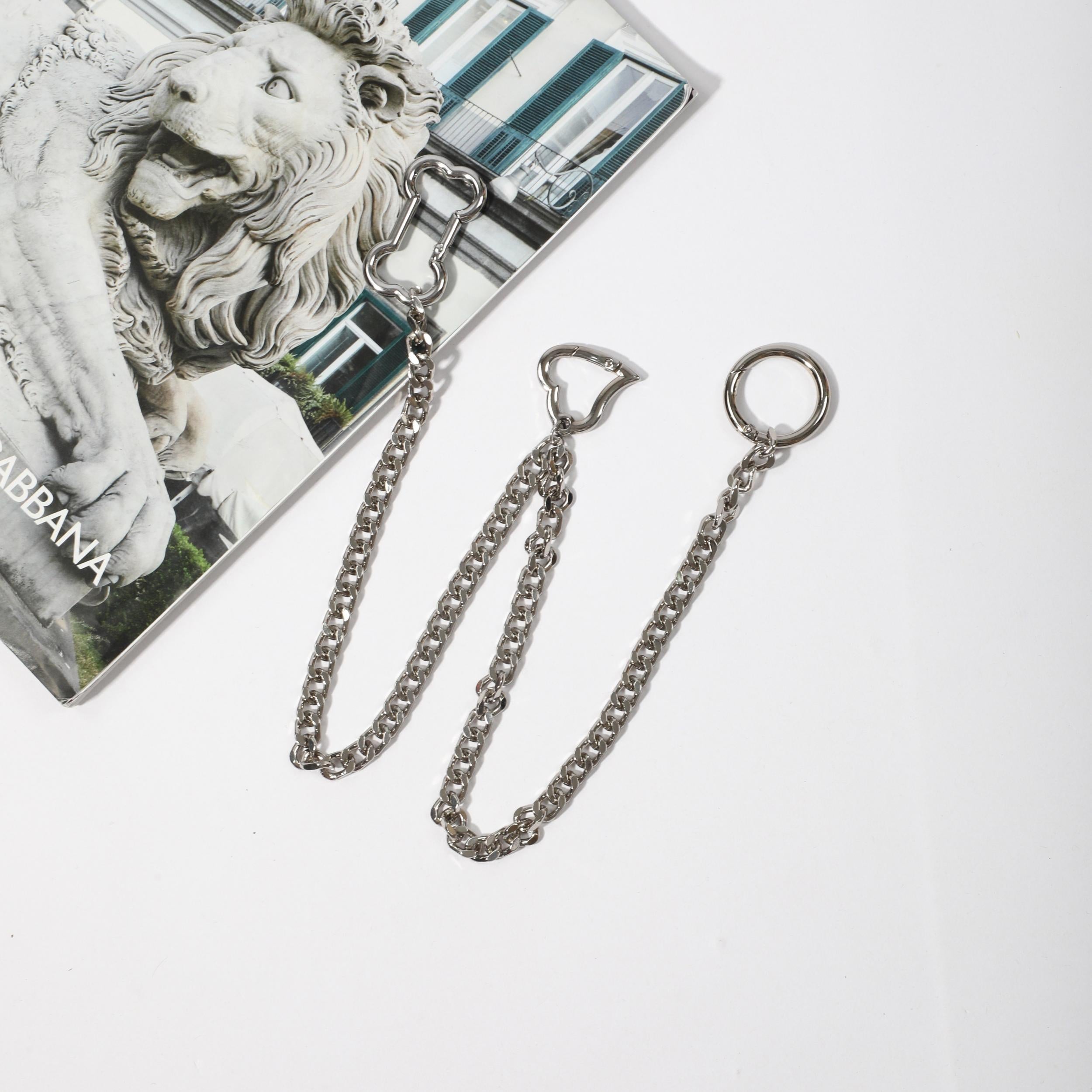 Casual Men's Bone Love Pants Chain Belt Accessory