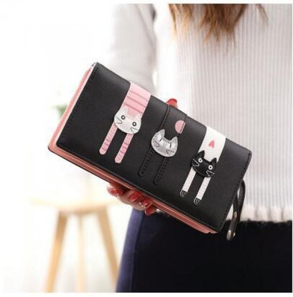 Long Cat Large Capacity Zipper Wallet for Women