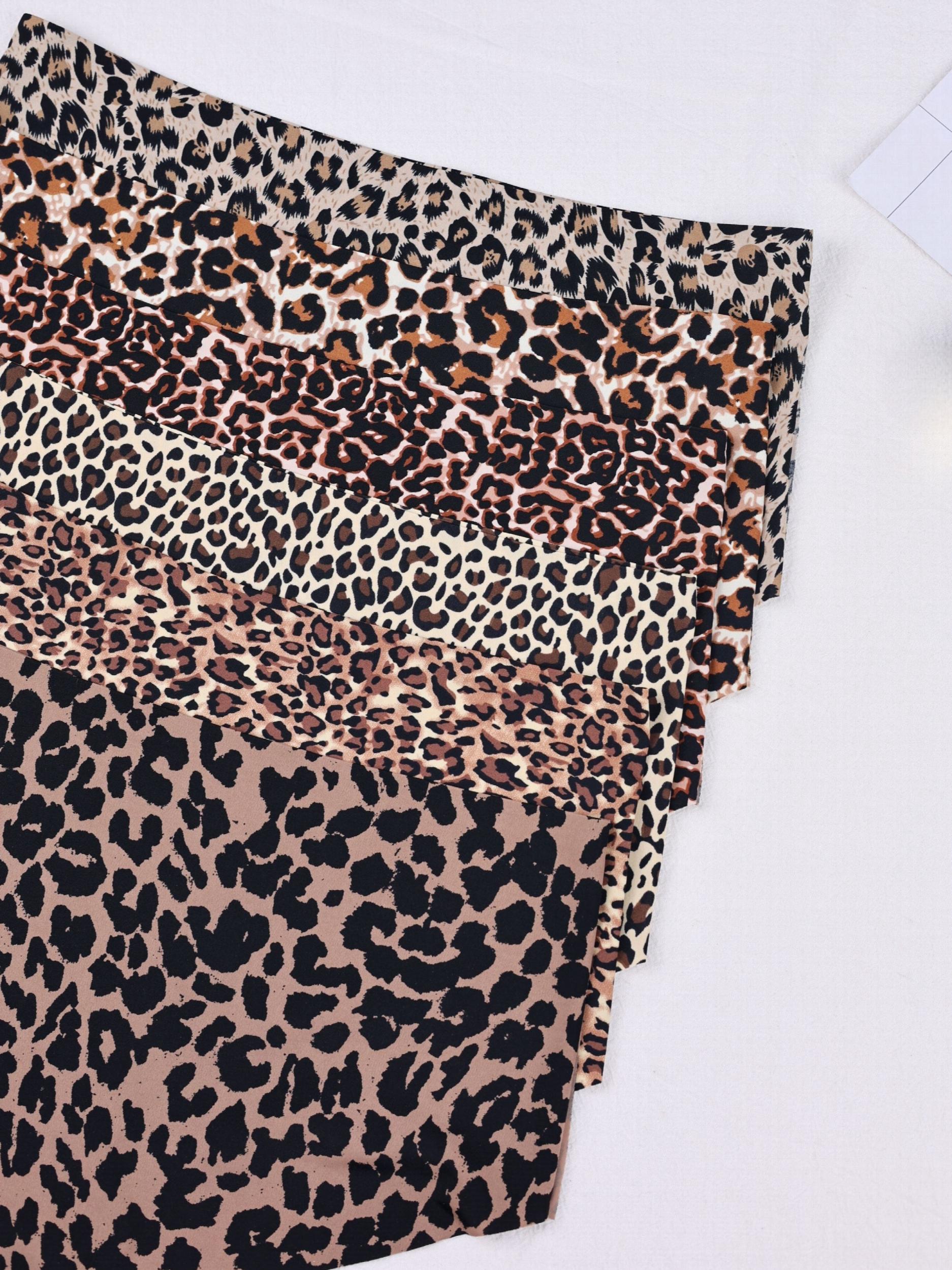 6pcs Leopard Print Briefs Comfy & Breathable Intimates Panties