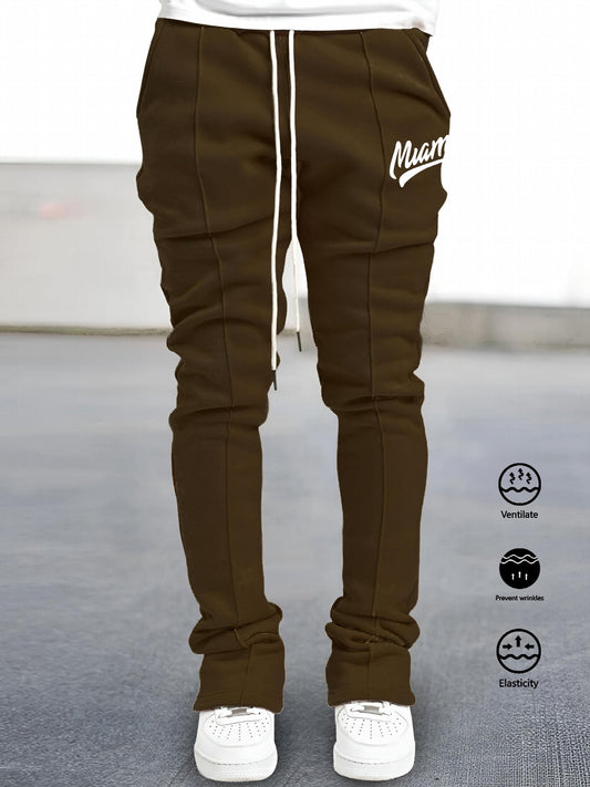 Men's Comfy Bell Bottom Pants Hip Hop Style Joggers