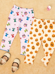 2pcs Toddler Baby Girls Cartoon Leggings Soft Ankle Tight Pants