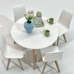 1:12 Scale Dollhouse Furniture Set - Mini Table with 4 Chairs