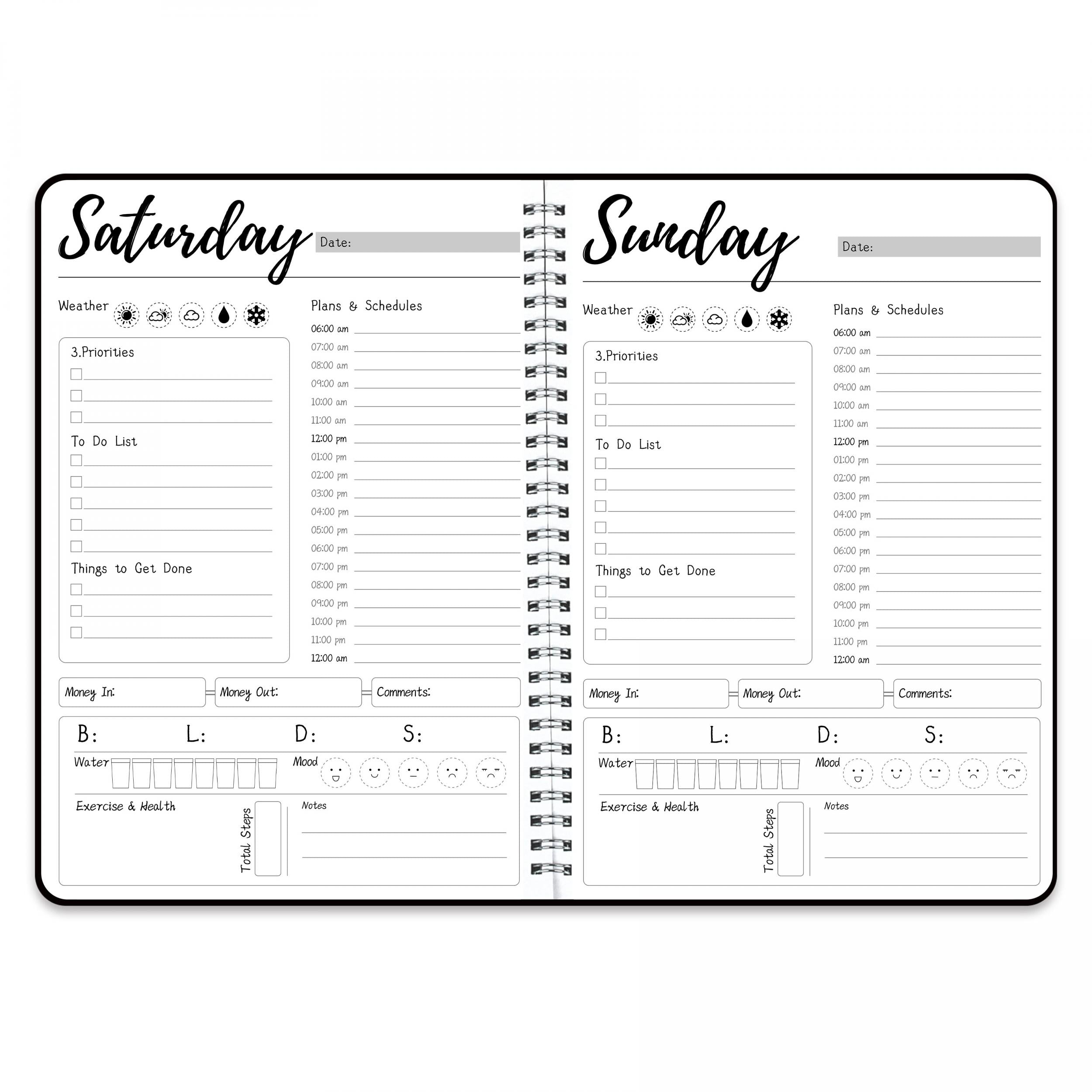Weekly Planner Daily Planner To Do List Expense Tracker