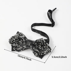Rhinestone Gypsophila Double Layer Bow Tie For Men