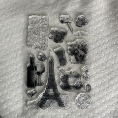 Retro Iron Tower Coffee Silicone Stamps for Card Decoration