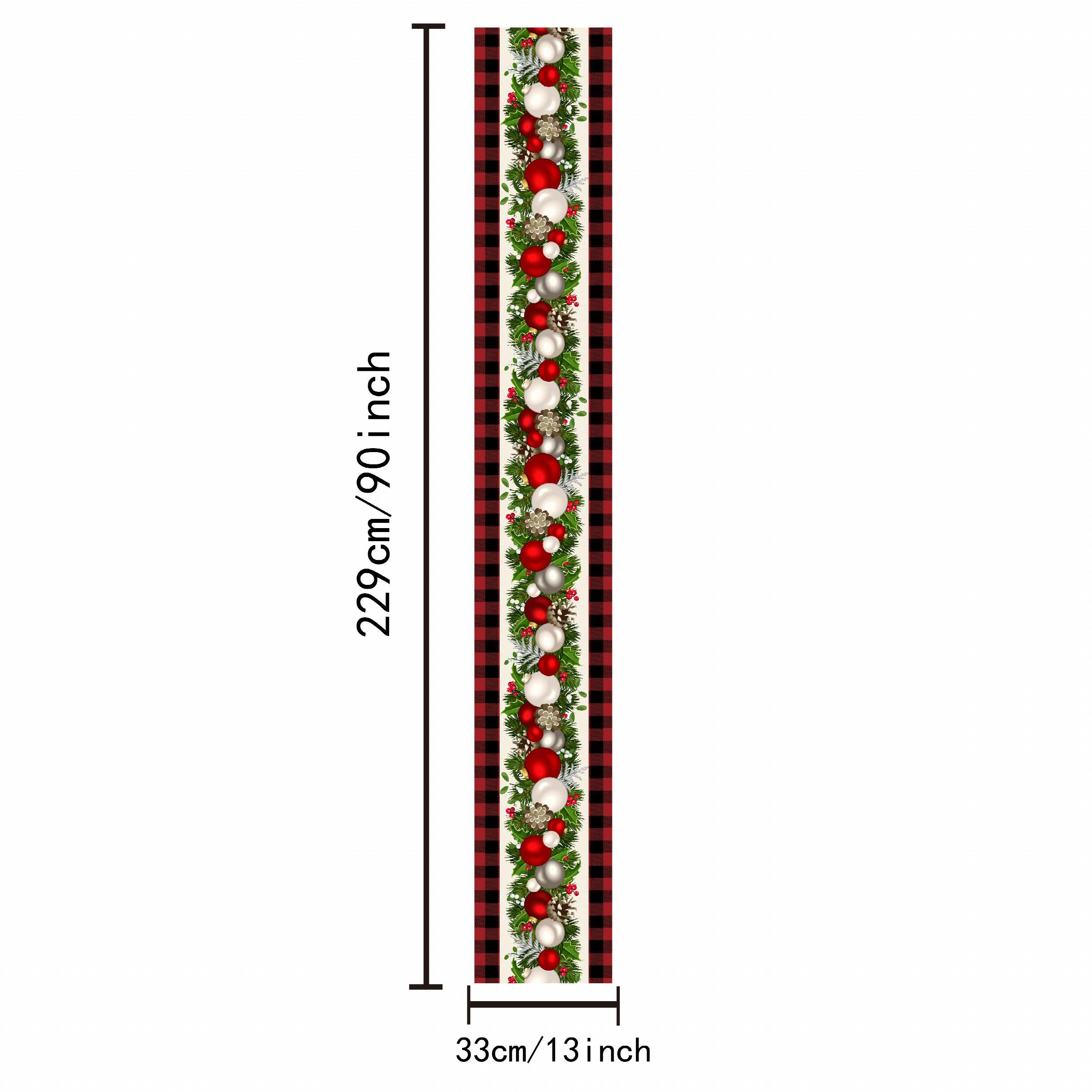 Polyester Christmas Table Runner Red Plaid Holiday Decoration