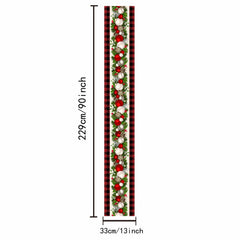 Polyester Christmas Table Runner Red Plaid Holiday Decoration