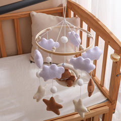 Baby Sheep & Star & Moon Bed Bell Brown Bear Theme Crib Mobile