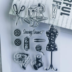 Vintage Tailor's Transparent Stamp for Students DIY Scrapbook Craft