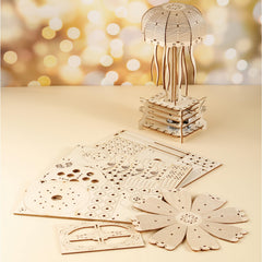 Wooden 3D Puzzle Jellyfish Model Assembly Kit