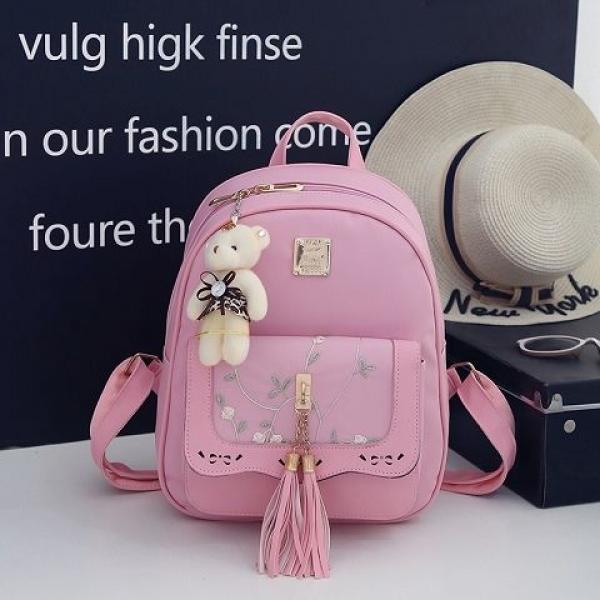 Tassel Backpack for Female Students - Small Fresh Academic Design