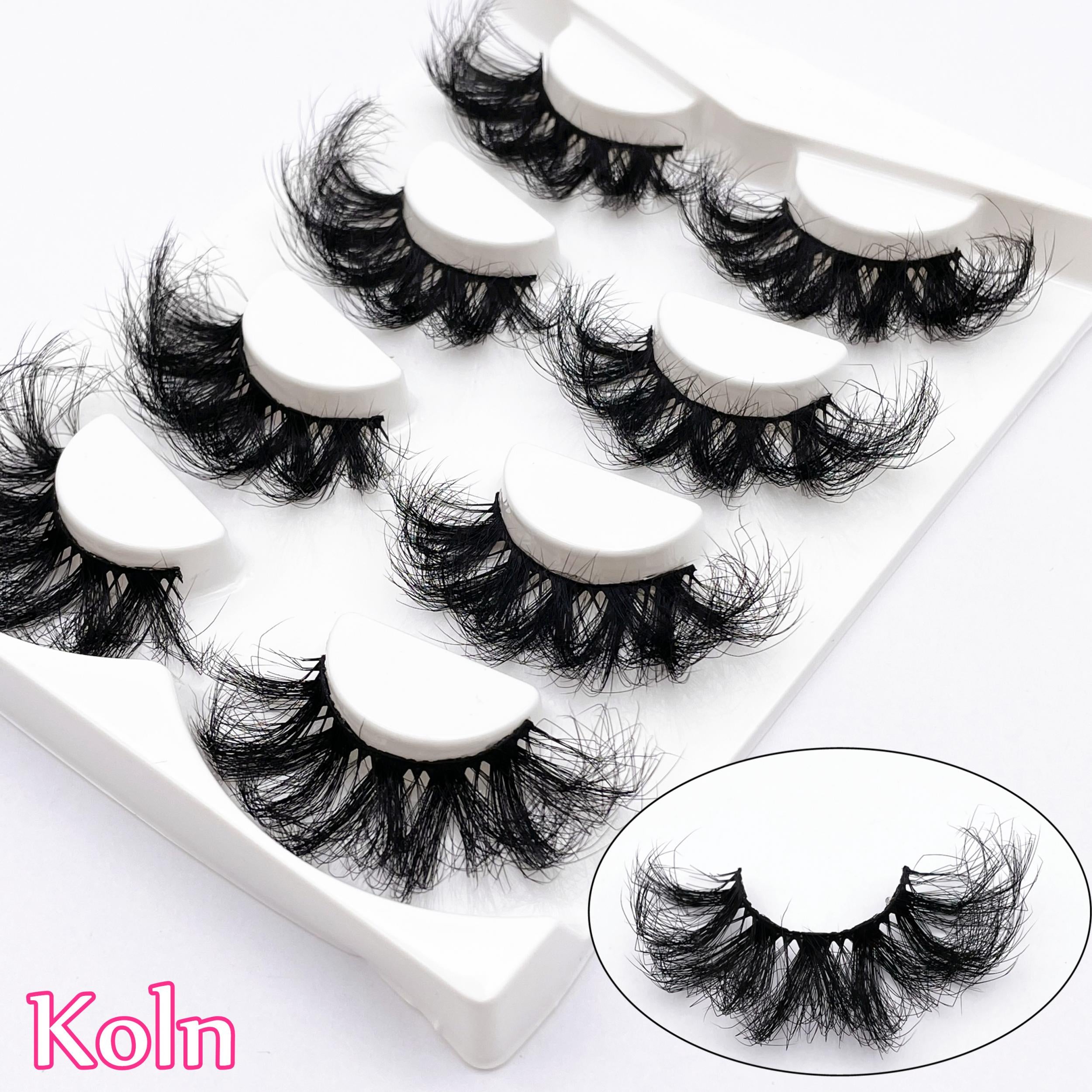 4 Pairs 25mm 5D Fluffy Natural Faux Mink Eyelash Extension