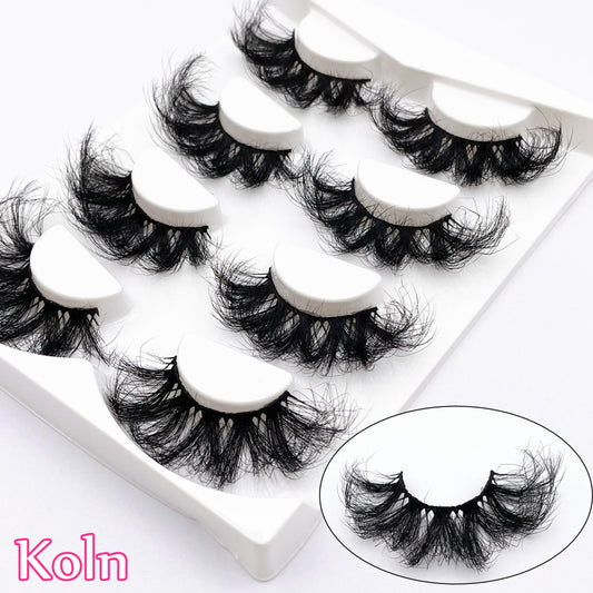 4 Pairs 25mm 5D Fluffy Natural Faux Mink Eyelash Extension