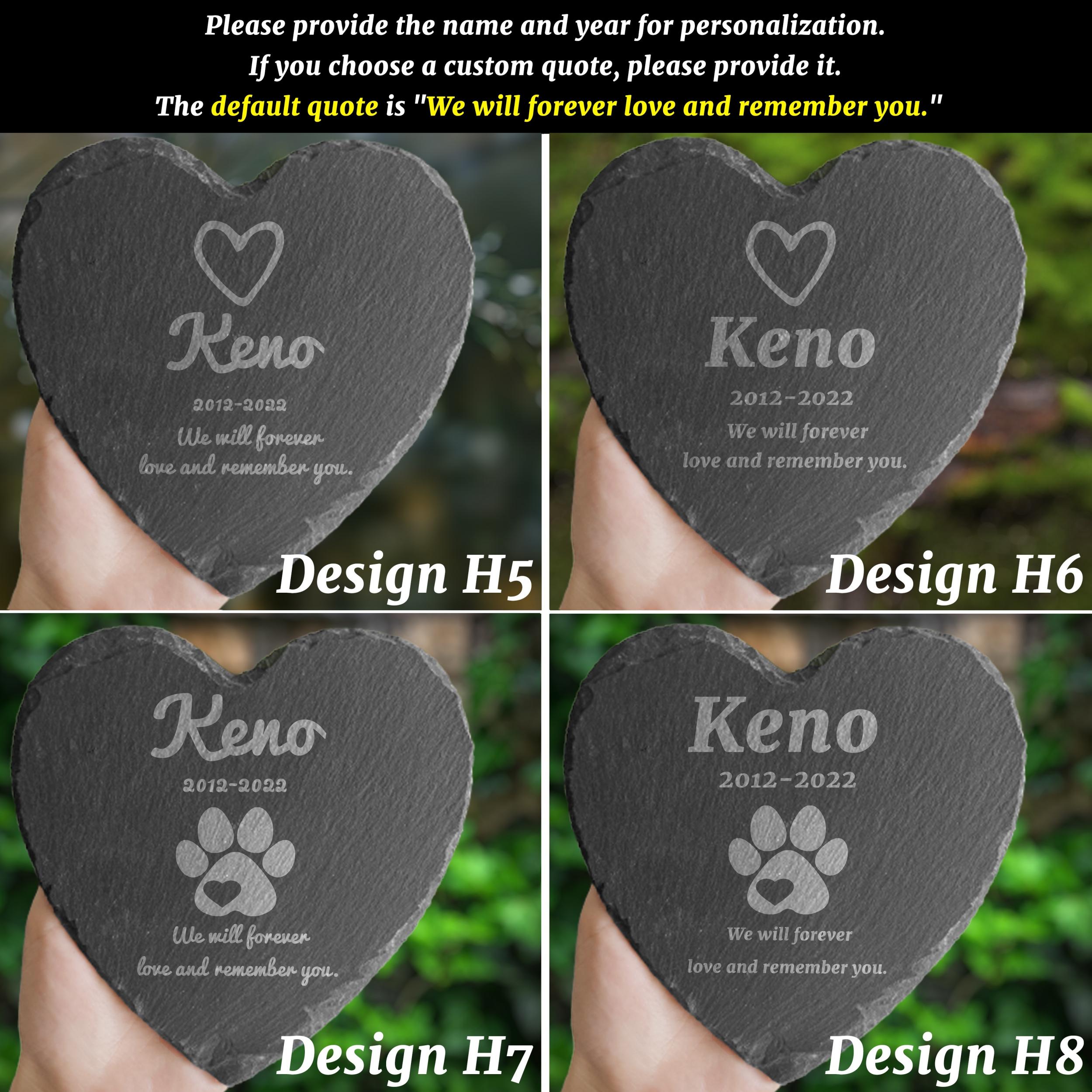 Personalized Pet Memorial Stone Engraved Heart Rock with Pet's Name