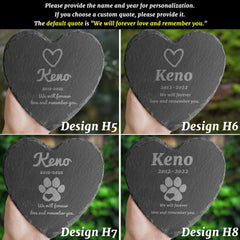 Personalized Pet Memorial Stone Engraved Heart Rock with Pet's Name