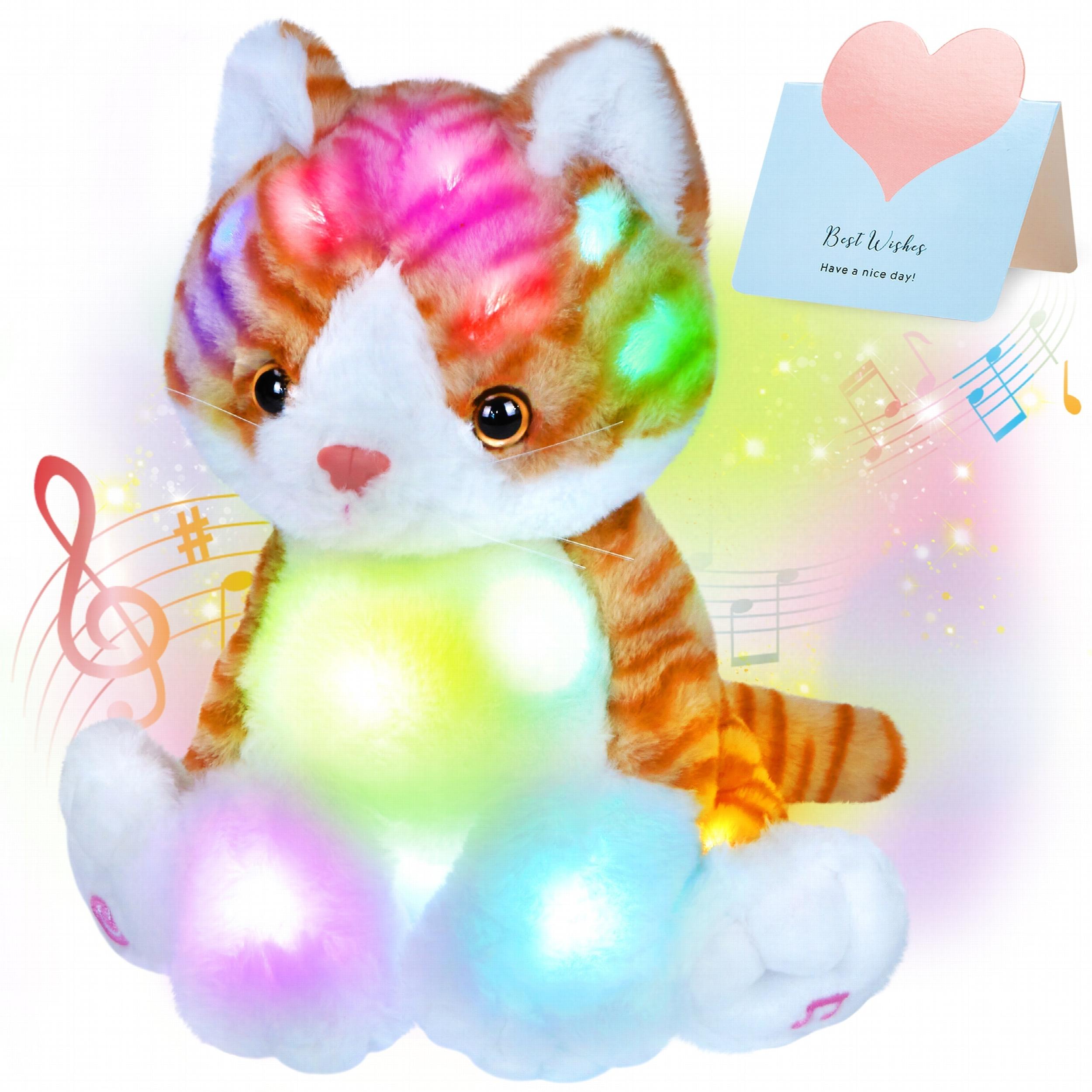 Music Stripe Cat Plush Toy Soft 12in