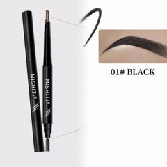 Double Ended Eyebrow Pencil with Brush, Waterproof, Auto Rotating, 5 Colors
