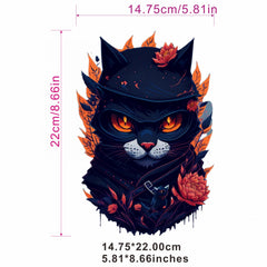 2PCS Cat Heat Transfer Film Patches For Men T-shirt Pillow Shoe