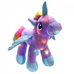 Glow Guards Purple Unicorn Plush Toy 15 Min Timer for Kids' Sleep Play