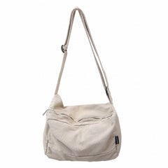 Canvas Crossbody Shoulder Bag Unisex Messenger Tote for Work School Travel