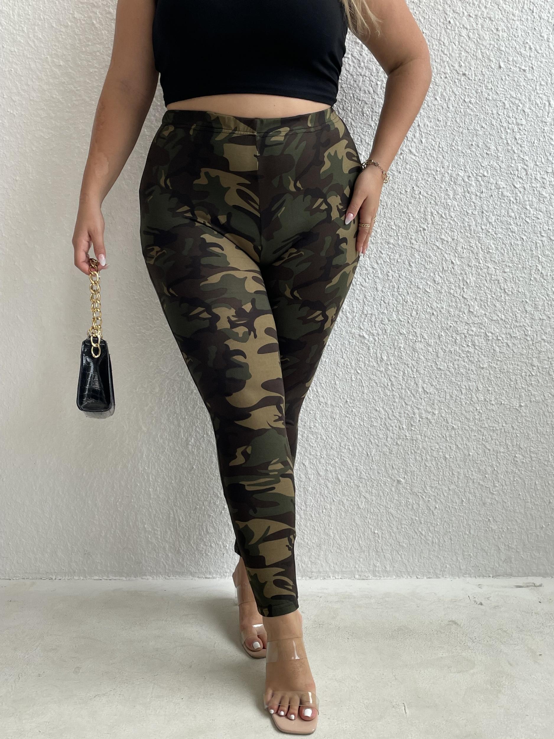 Women's Plus Camo High Rise Skinny Trousers
