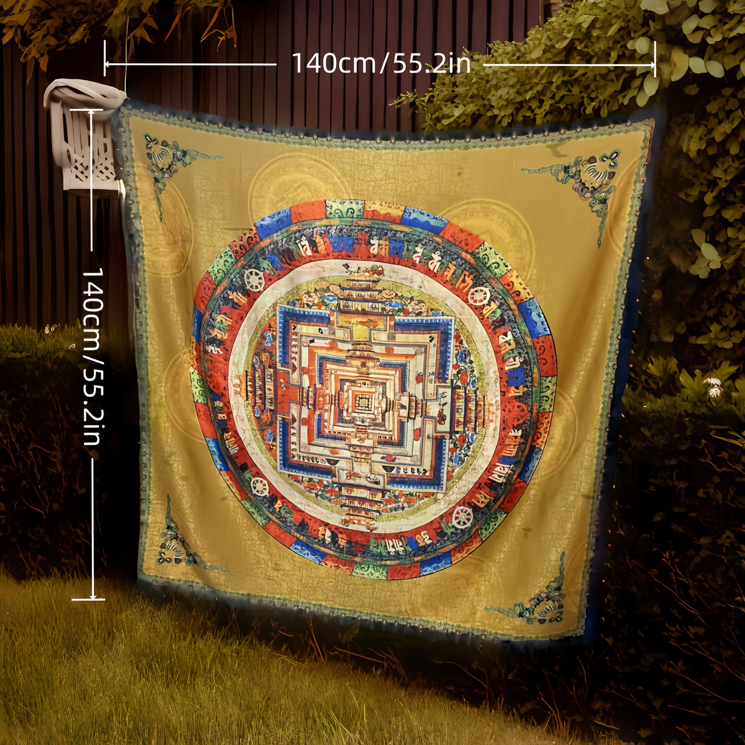 Tibetan Style Silk Scarf 140x140cm Soft & Durable Belt for Suits Shirts