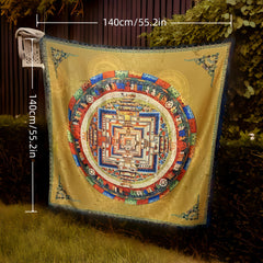 Tibetan Style Silk Scarf 140x140cm Soft & Durable Belt for Suits Shirts