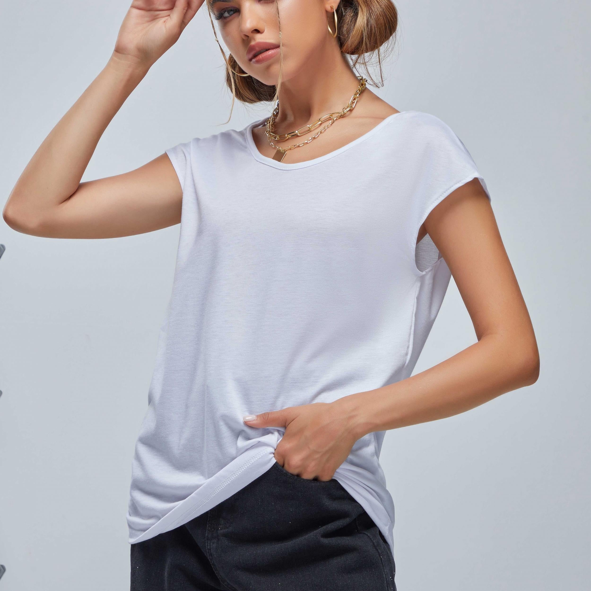 Summer Women Solid Tank Top Casual Sleeveless Shirts