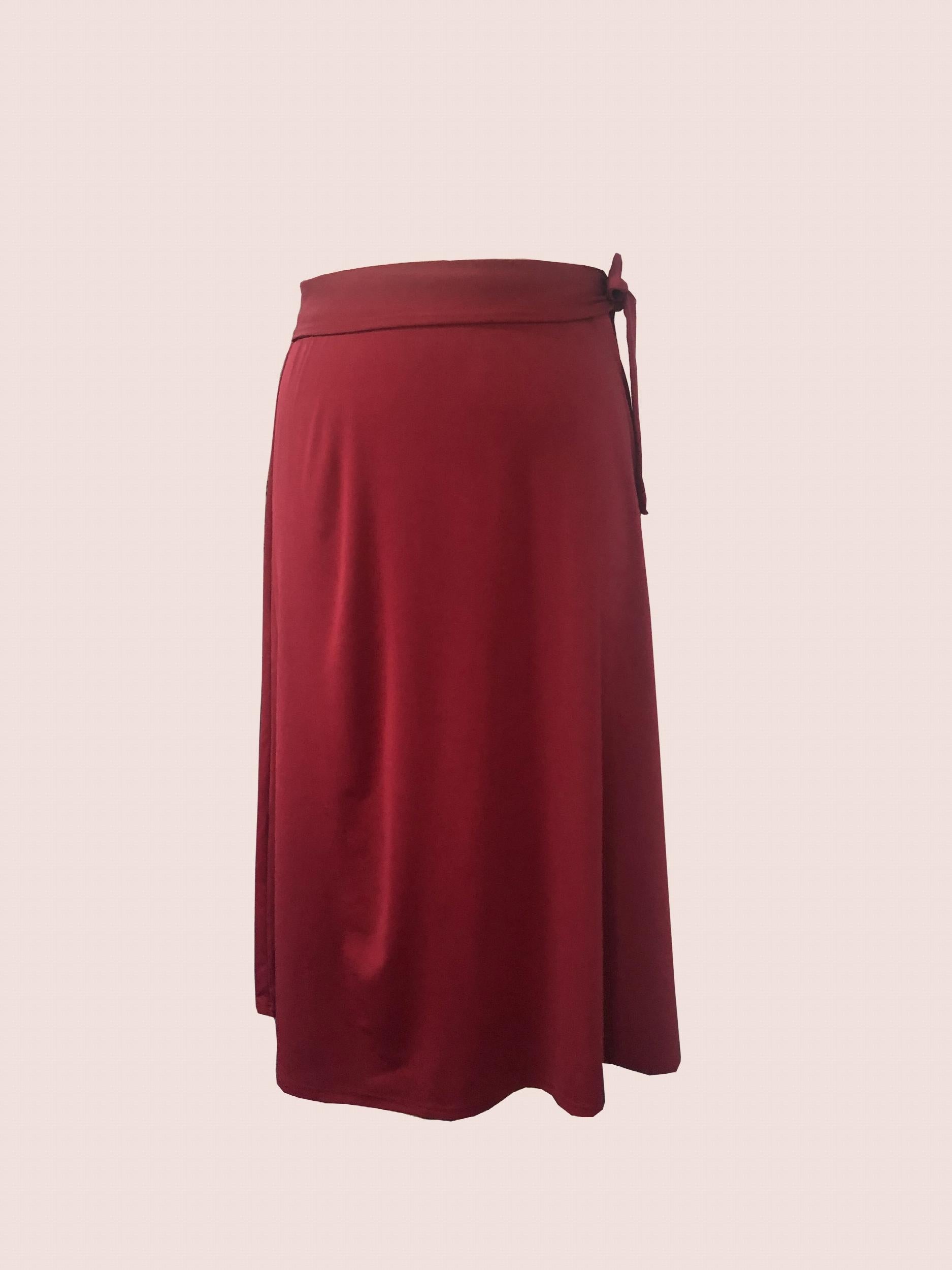  Solid Maxi Skirt With Belt - High Rise Non Stretch