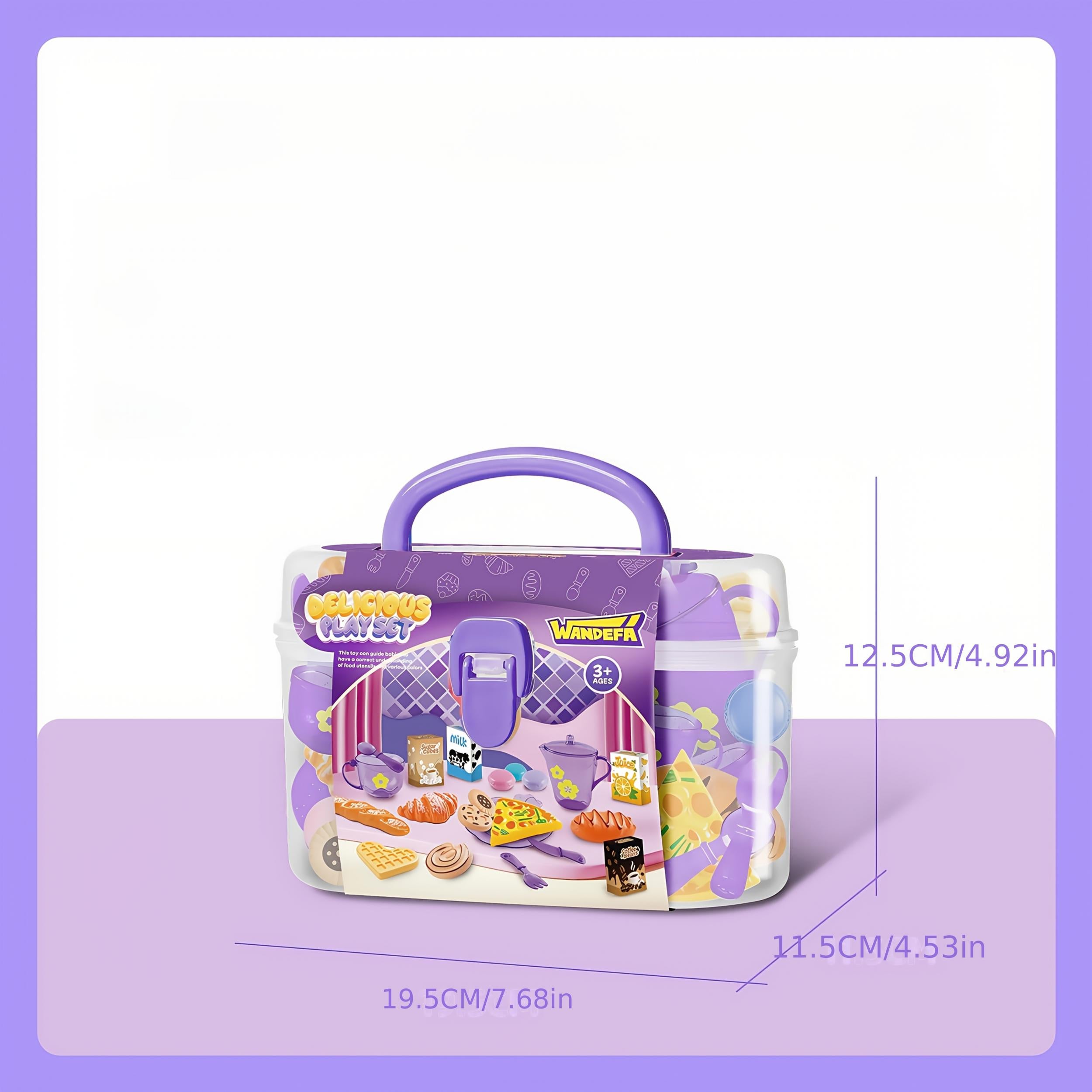25pc Kids Pretend Tea Party Set Afternoon Tea Tableware w/ Teapot Toy