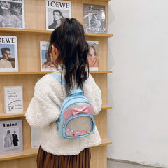 Girls' Jelly Backpack with Sequined Bow