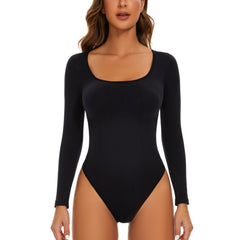 Square Neck Bodysuit Long Sleeve Shaper