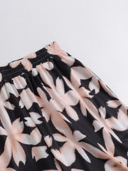  Women's Floral Print Wide Leg Trousers