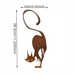 Metal Cat Fence Topper Decor - Cat Garden Statues