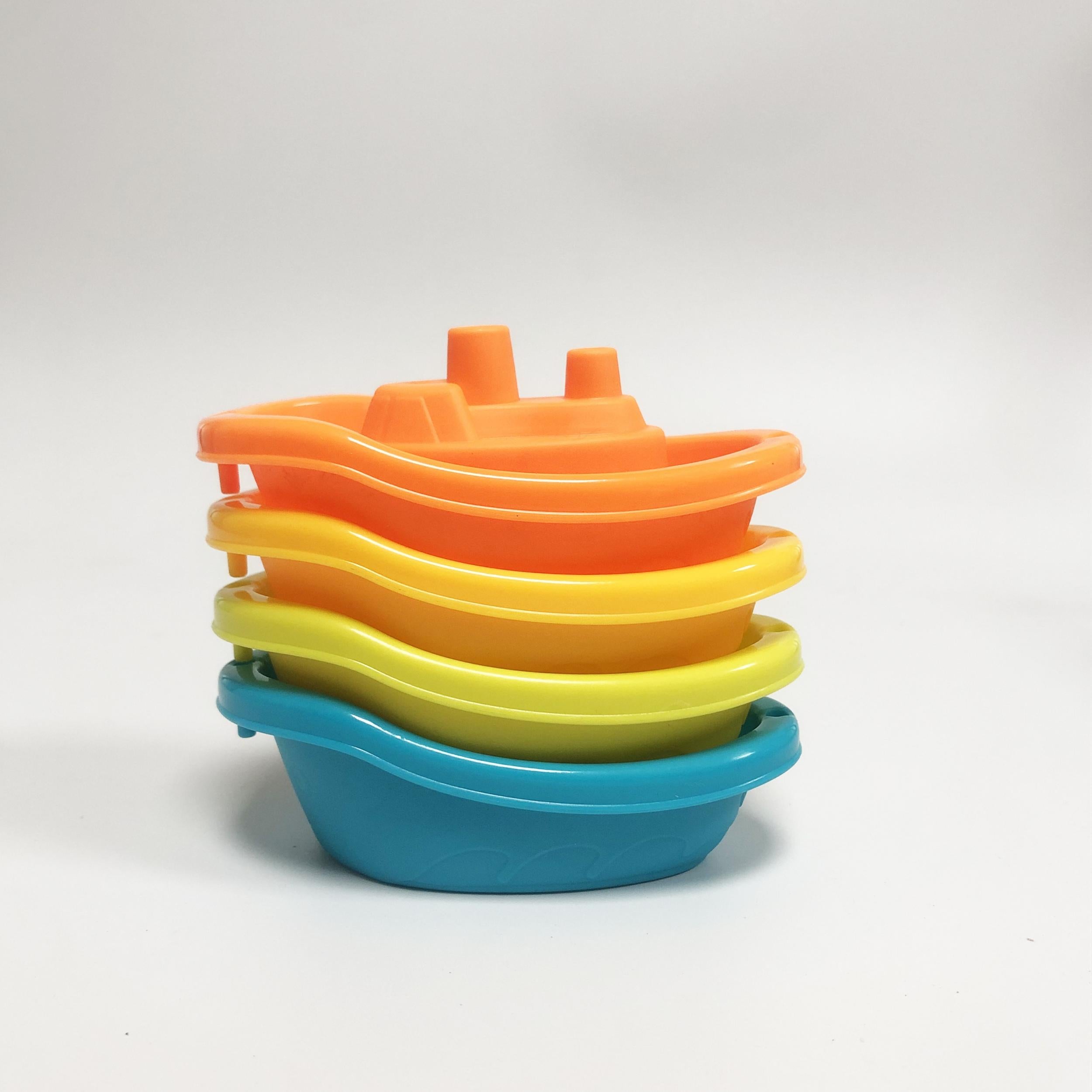 4pcs Bath Boats for Creative Stacking Play - Ideal for Indoor & Beach Use