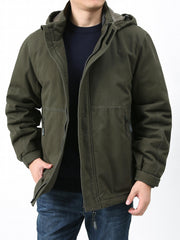 Men's Thick Warm Cotton Hooded Jacket for Winter