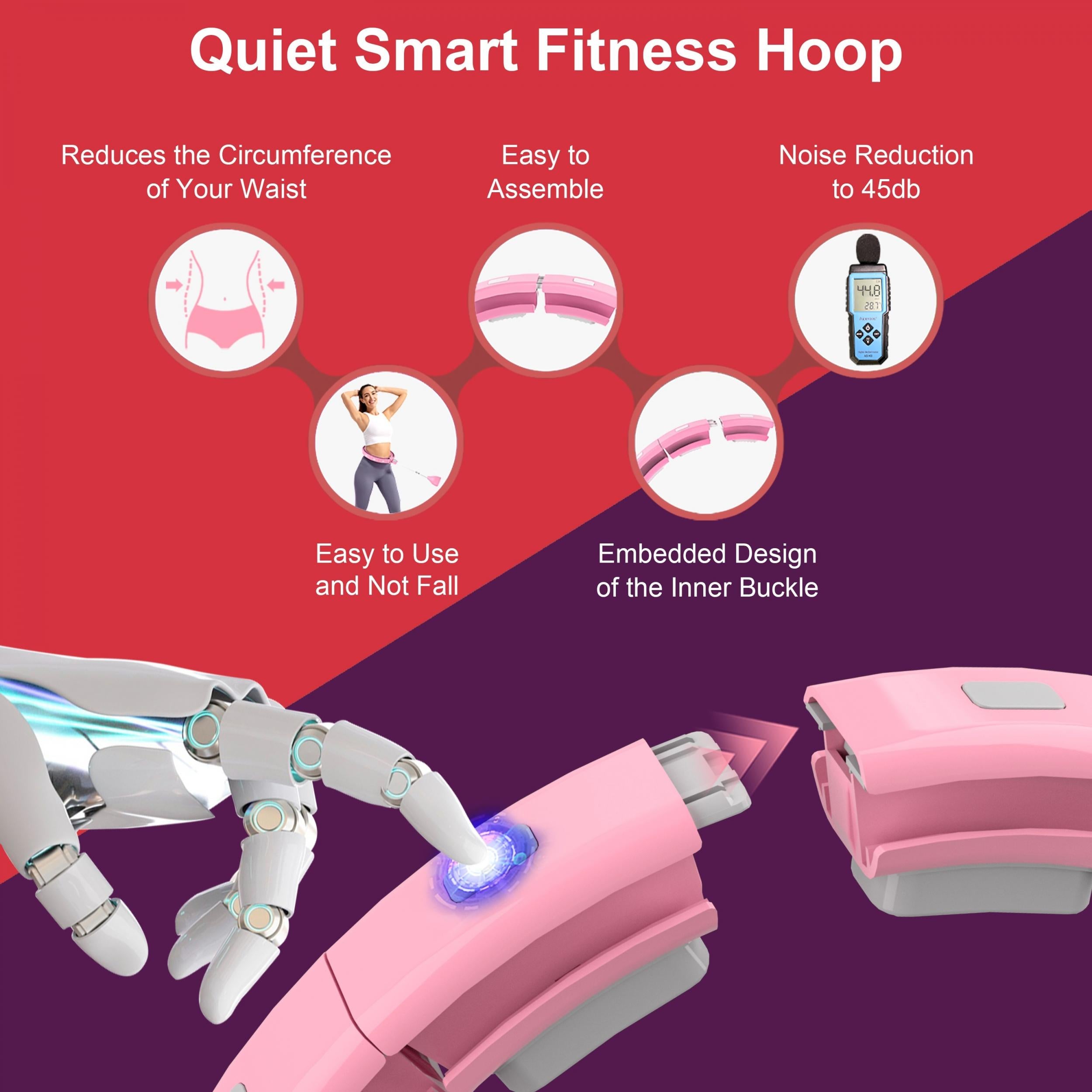 Smart Weighted Fitness Ring Hoops for Adults Extra Quiet Fitness Hoop